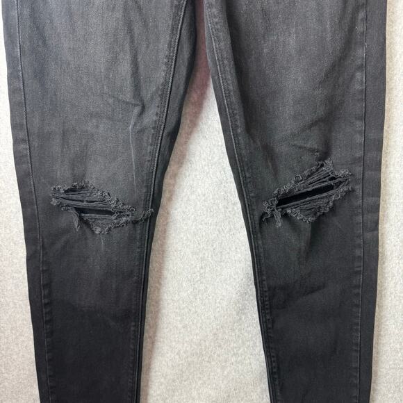 American Eagle Jeans Women’s Size 4 Tall Black High Rise Boho Distressed Grunge - Picture 5 of 14